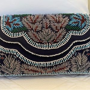 Brand New Tory Burch Indian Beaded Clutch!